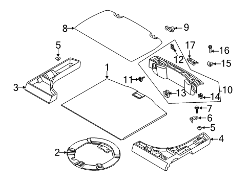 2024 Ford Escape Interior Trim - Rear Body Diagram