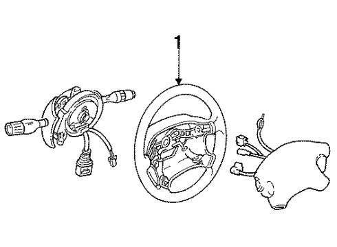 1994 Ford Probe Steering Wheel & Trim Diagram