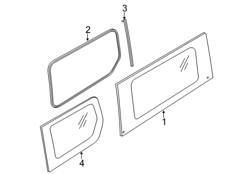 2019 Ford Transit Connect Glass - Side Panel Diagram 4 - Thumbnail