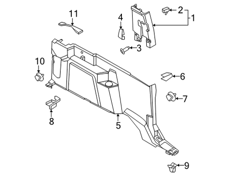 2025 Ford Bronco Interior Trim - Quarter Panels Diagram 2 - Thumbnail