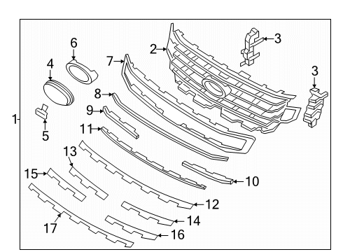 2020 Ford Expedition Emblem, Luxurious Chrome, Front Diagram for FL3Z-8213-A