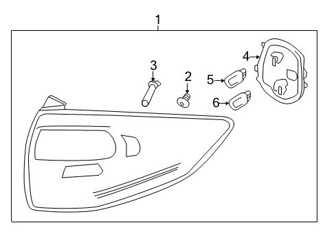 2017 Ford C-Max Tail Lamp Assembly, Rear Outer Passenger Side Diagram for HM5Z-13404-A
