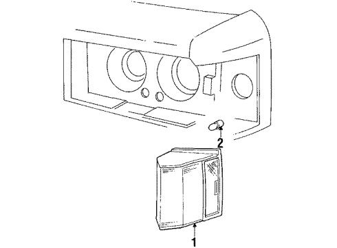 1987 Mercury Grand Marquis Park & Side Marker Lamps Diagram
