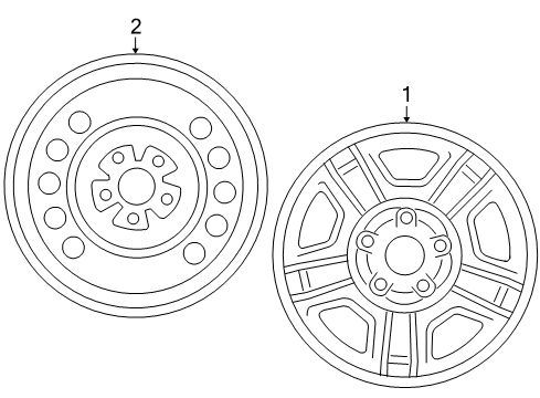 2007 Mercury Mariner Wheel, Alloy Diagram for 6E6Z-1007-C