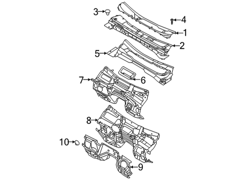2024 Ford Bronco Cowl Diagram