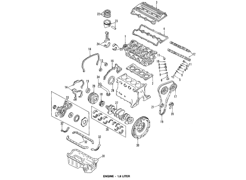 1995 Ford Escort Pistons, Rings & Bearings Diagram 2 - Thumbnail