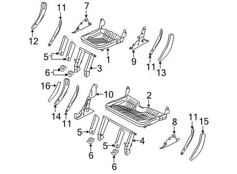 2003 Lincoln Navigator Motor & Bracket, Center Passenger Side Diagram for 6L1Z-78600M46-AA