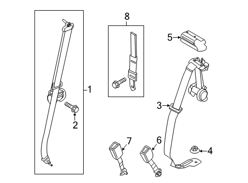 2020 Ford F-150 Seat Belt - Body Diagram 6 - Thumbnail
