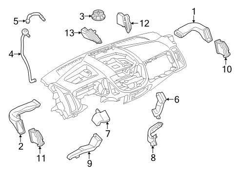 2024 Ford E-Transit Ducts & Louver Diagram