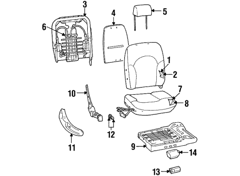 2002 Lincoln Continental Front Seat Components Diagram