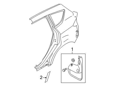 2013 Ford C-Max Exterior Trim - Quarter Panel Diagram