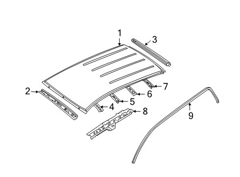2009 Mercury Mariner Roof & Components Diagram 2 - Thumbnail