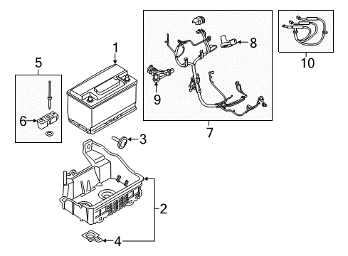 2018 Ford F-150 Battery Cable Diagram for JL3Z-14300-A