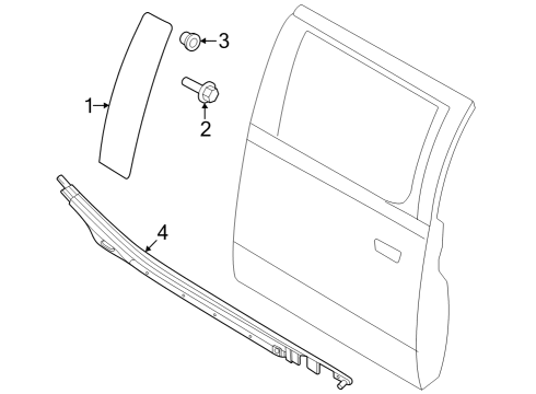 2024 Ford F-250 Super Duty Exterior Trim - Rear Door Diagram 2 - Thumbnail