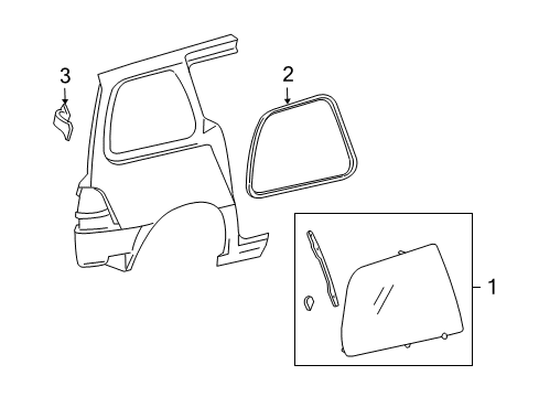 2004 Mercury Monterey Glass - Side Panel Diagram