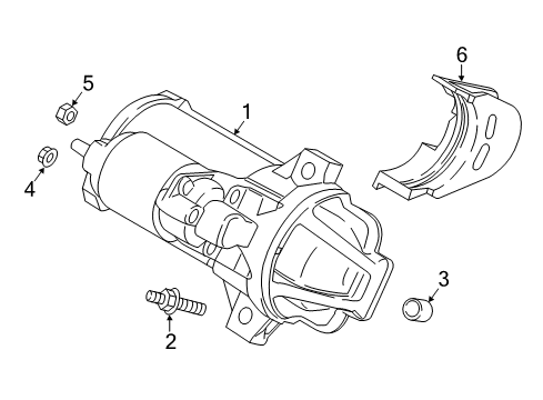 2017 Ford Focus Starter Cover Diagram for LX6Z-7N171-A
