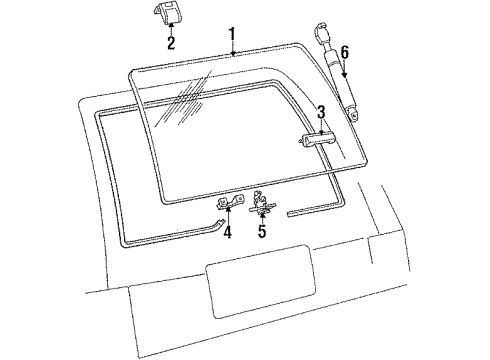 1987 Mercury Sable Glass - Lift Gate Diagram