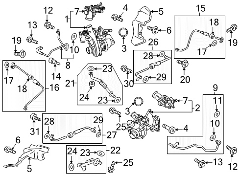 2024 Ford F-150 Turbocharger & Components Diagram
