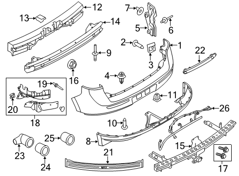 2011 Lincoln MKX Impact Bar, Rear Diagram for BT4Z-17906-A