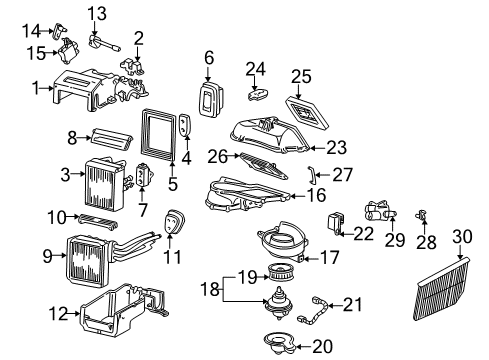 2002 Ford Thunderbird A/C & Heater Control Units Diagram