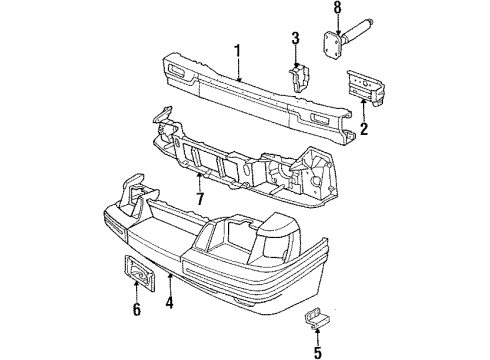 1986 Ford Mustang Bumper Assembly - Front Diagram