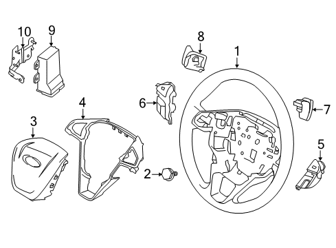 2017 Ford Fusion Steering Wheel & Trim Diagram