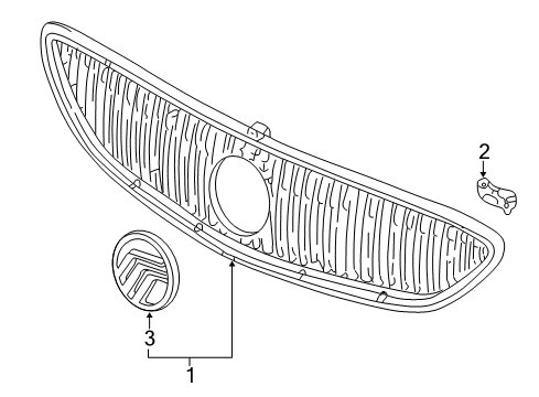 2000 Mercury Sable Grille & Components Diagram