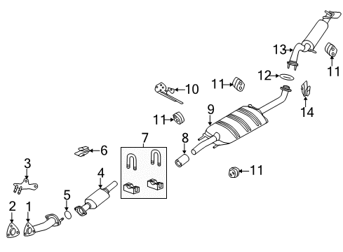 2010 Ford Escape Exhaust Components Diagram 2 - Thumbnail