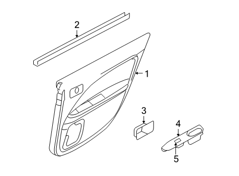 2007 Mercury Milan Interior Trim - Rear Door Diagram