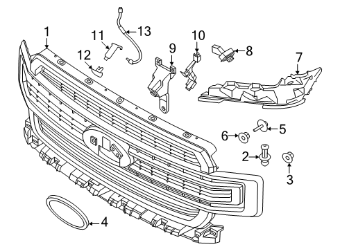 2019 Ford F-150 Grille & Components Diagram 5 - Thumbnail