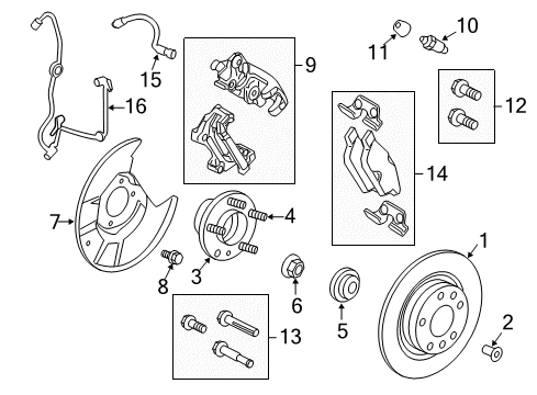 2012 Lincoln MKZ Brake Components Diagram 3 - Thumbnail