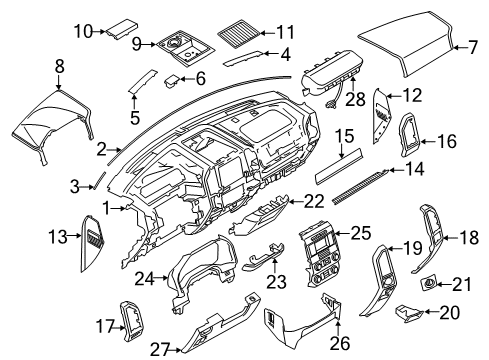 2015 Ford F-150 Front Panel, Passenger Side Diagram for FL3Z-1504608-DA