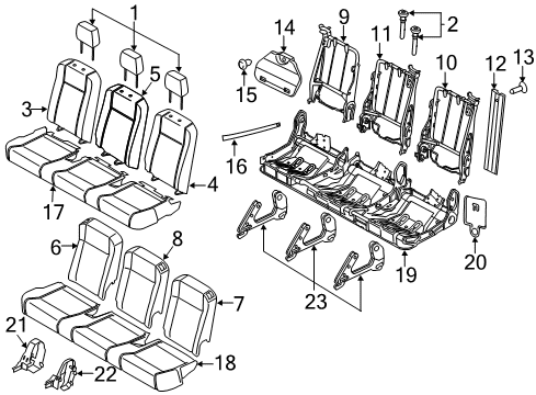 2021 Ford Transit-350 HD Rear Seat Diagram