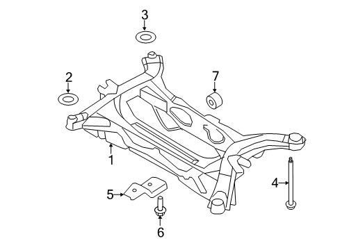 2013 Ford Edge Suspension Crossmember, Rear Diagram for DT4Z-5035-B