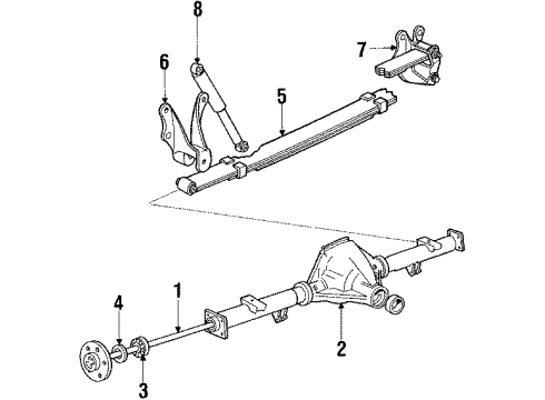 1989 Ford Bronco Axle Housing - Rear Diagram