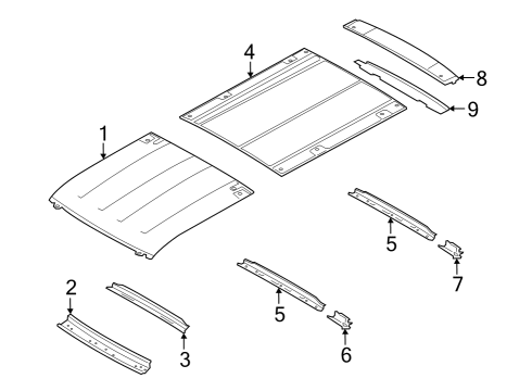 2024 Ford E-Transit Roof & Components Diagram