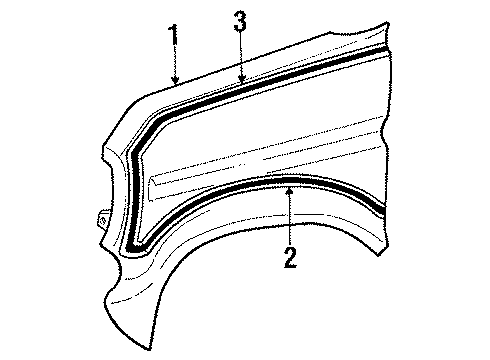1988 Ford E-250 Econoline Club Wagon Exterior Trim - Fender Diagram