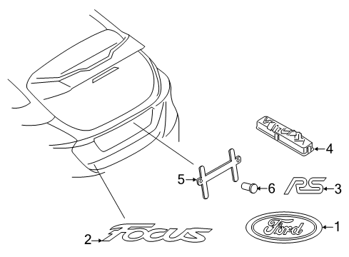 2017 Ford Focus Exterior Trim - Lift Gate Diagram 2 - Thumbnail