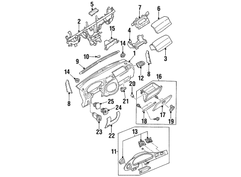 1998 Mercury Tracer End Panel, Passenger Side Diagram for F7CZ5404334AAA