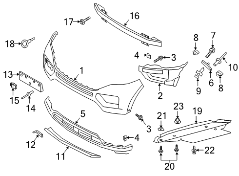 2024 Ford Explorer Bumper & Components - Front Diagram