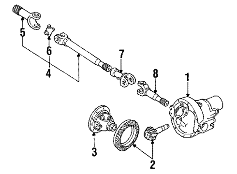 1992 Ford Bronco Front Axle & Carrier Diagram
