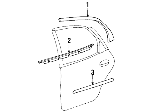 1997 Mercury Sable Exterior Trim - Rear Door Diagram