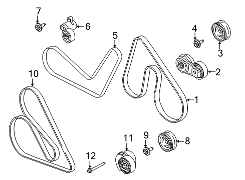 2023 Ford F-150 Belts & Pulleys - Belts Diagram 8 - Thumbnail