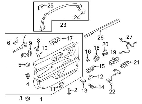 2018 Lincoln Continental Bezel Screw Diagram for -W507122-S424