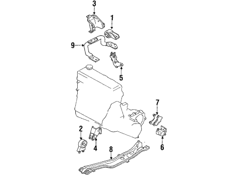 1988 Mercury Tracer Engine & Trans Mounting Diagram