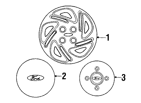 1999 Ford Escort Wheel Covers & Trim Diagram