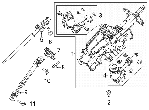 2025 Lincoln Navigator Steering Column Assembly Diagram