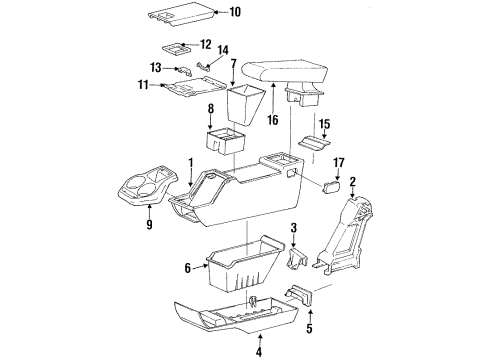 1995 Ford Ranger Coin Holder Diagram for F5TZ-78045C22-F