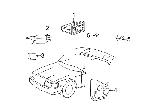 2004 Lincoln Town Car Amplifier Diagram for 3W1Z-18B849-AA