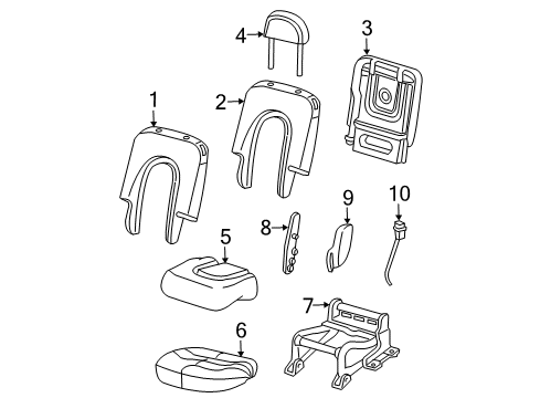 2003 Ford Explorer Rear Seat Components Diagram 4 - Thumbnail